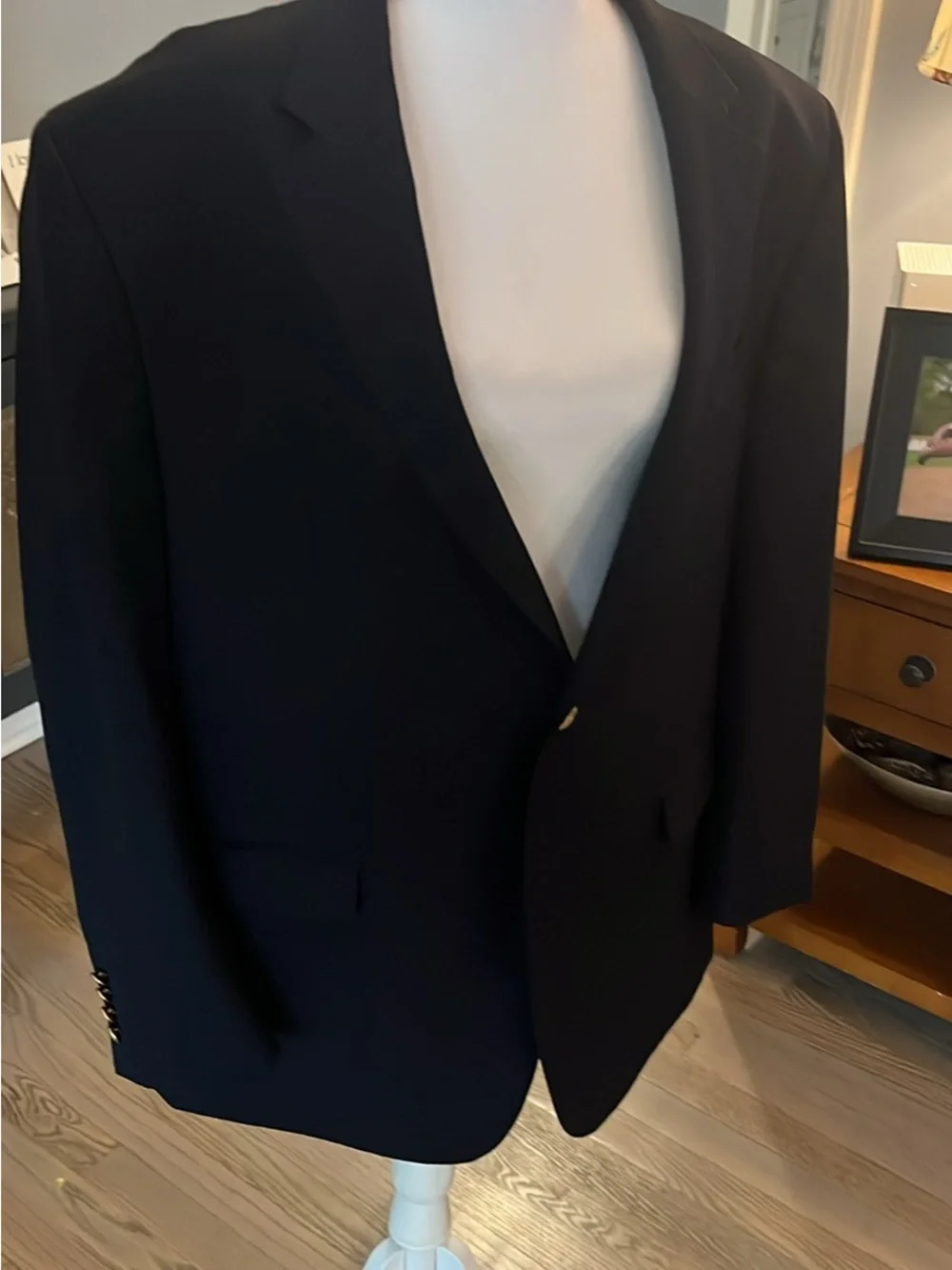 Chaps Black Men's Blazer - Classic Notch Lapel Sport Coat